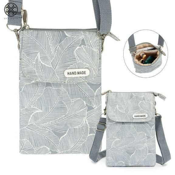 Luxtrada Women Canvas Small Cross-body Cell Phone Case Shoulder Bag Purse Pouch Handbag Wallet with Shoulder Strap For Women Girl