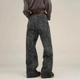 thumbnail image 5 of LbsKUS Leopard Print Jeans for Women Oversized Wide Leg High Waisted Denim Pants Hip Hop Y2k Pant Vintage Baggy Trousers No Belt,Gray,M, 5 of 5