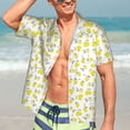 thumbnail image 5 of Lsque Yellow Lemon Leaves pattern Hawaiian Shirt for Men, Unisex Summer Beach Casual Short Sleeve Button Down Shirts-3X-Large, 5 of 9
