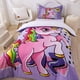 thumbnail image 3 of 3D de dibujos animados de animales Unicornio Funda de edredón Juego de ropa de cama Funda de edredón Fundas de almohada, 3 of 10