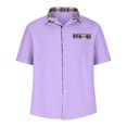 thumbnail image 4 of Nebwoak Mens Casual Button Down Shirts with Pockets- Casual Short Sleeve Fashion Loose Fit Beach Shirts Purple Size L, 4 of 6
