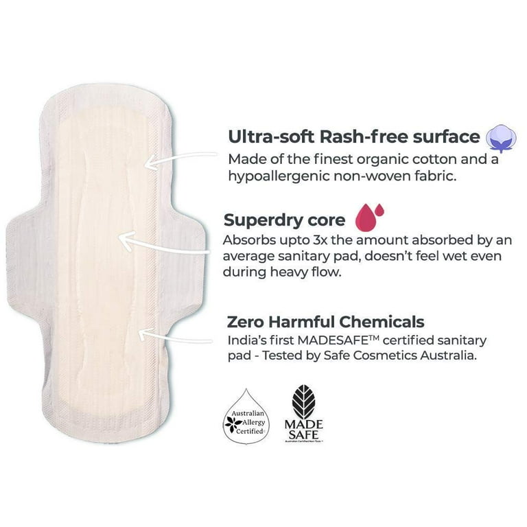 Azah Rash Free Sanitary Pads For Women Organic Cotton Pads 10
