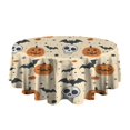 thumbnail image 5 of Vintage Halloween Icons Pattern Round Tablecloth 60"x60",Wrinkle Wipeable Table Cloth for Kitchen Dining Room Picnic Patio Party, 5 of 6