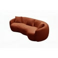 thumbnail image 3 of Mid Century Modern Boucle Curved Sofa - Orange, Comfortable & Stylish, 3 of 10