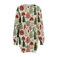 thumbnail image 3 of JURANMO Womens Mid Length Dress Merry Christmas Vintage Print Long Sleeve Dress Casual Loose Fit Sweatshirt Dresses with Pockets Today's Deals C-Brown#Christmas Vintage Printed S, 3 of 5