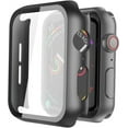 thumbnail image 2 of Xpm Compatible with Apple Watch 45mm iWatch Series 8 7 Hard PC Electroplate Frame Face Coverage with Tempered Glass Screen Protector [ Black ], 2 of 8