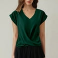 thumbnail image 2 of Summer Tops for Women T Shirts For Everyday Comfort And Style Versatile Casual Tops Any Occasion Casual Wear Women Summer Top V Neck Small Fit Long Sleeve Dress Blouse Shirts And Green S, 2 of 5