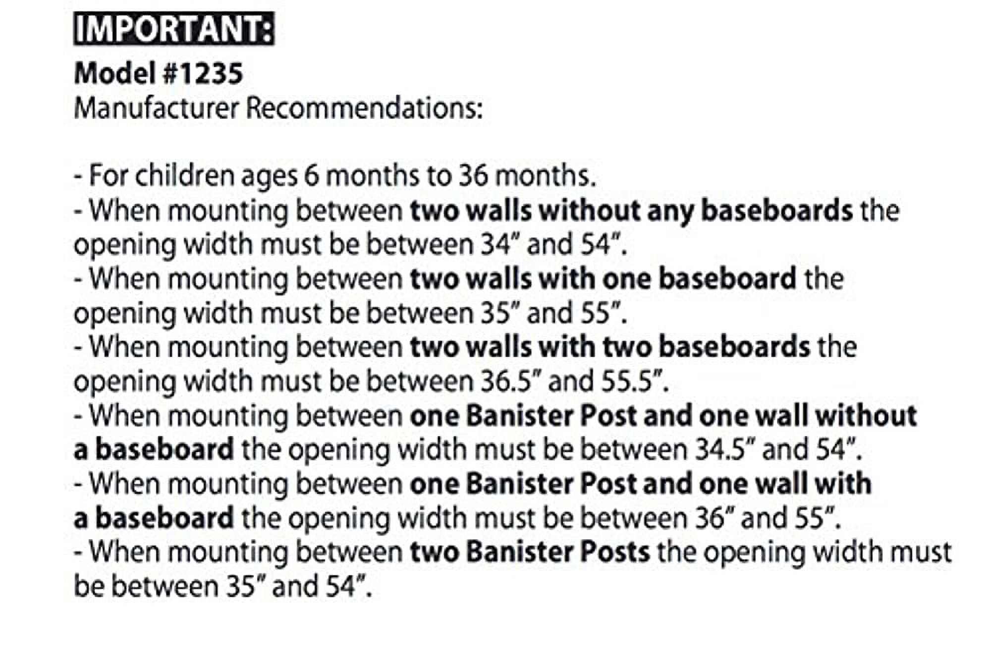 Regalo Extra Tall and Wide 2-in-1 Stairway and Hallway Wall Mounted Baby Gate, White, Age Group 6 to 24 Months