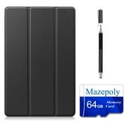 Mazepoly Galaxy Tab A7 (SM-T500/T505/T507) Accessories Bundle:Samsung Tab A7 10.4 inch Smart Black Case, 64GB Memory Card with adapter and Disc and Fiber Tip 2-in-1 Stylus Capacitive Pen