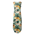 thumbnail image 4 of Fulorrnie Dresses for Women Crew Neck Sleeveless Maxi Summer Shift Floral Casual Relaxed Fit Stretchable Dress, Green, L, 4 of 5