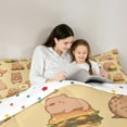 thumbnail image 4 of Feelyou Brown Kawaii Capibara Bedding Comforter Set 7pcs, Kawaii Fast Food Queen Bedding Sets, Teens Boys Girls Kids Reversible Queen Sheet Sets, Breathable Home Decor, 4 of 7