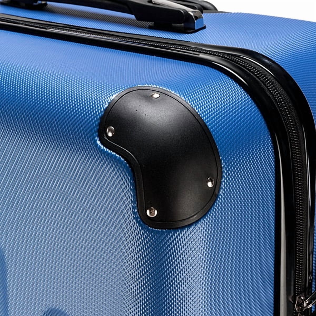 3-Piece Dark Blue ABS Luggage Set - Lightweight Durable Spinner Wheel Suitcases (20"/24"/28") for Travel
