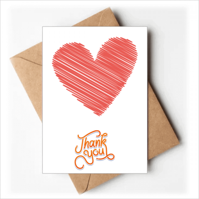 Corazón graffiti linea el día de San Valentín Nota en blanco del sobre de la tarjeta de agradecimiento