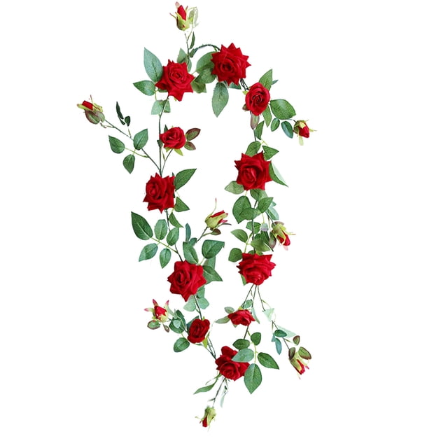 Artificial Flower Garland Fake Hanging Rose Rattan Wedding Decoration Air Conditioning Pipe Blocking Vine