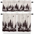 thumbnail image 6 of Kitchen Curtains Set, Black Forest Kitchen Curtains and Valances Set, Pastoral Deer Animals Silhouette Rustic Rod Pocket Tier Curtains 24 Inch Length for Cafe/Bedroom Windows, 6 of 6