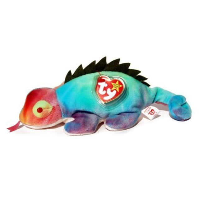 rainbow chameleon beanie baby