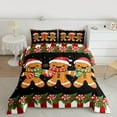 thumbnail image 2 of Homewish Children Christmas Gingerbread Man 3 Pieces Queen Comforter Set,Red Geometric Stripes Ultra Soft Bedding Sets,Happy Xmas Bedding Comforter Set,Ultra Soft Home Decor,Reversible, 2 of 8