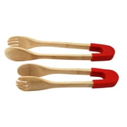 Le Chef Natural-colored Bamboo 12-inch Serving Tongs (Set of 2)