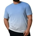 thumbnail image 3 of WAENQINLA Plus Size Men's Tee Shirts Big and Tall Short Sleeve Round Neck Casual T-Shirt Fashion Gradient Color Graphic Tees Stretchy Lightweight Summer Tops Light Blue T Shirts,Size 2XL-5XL, 3 of 6
