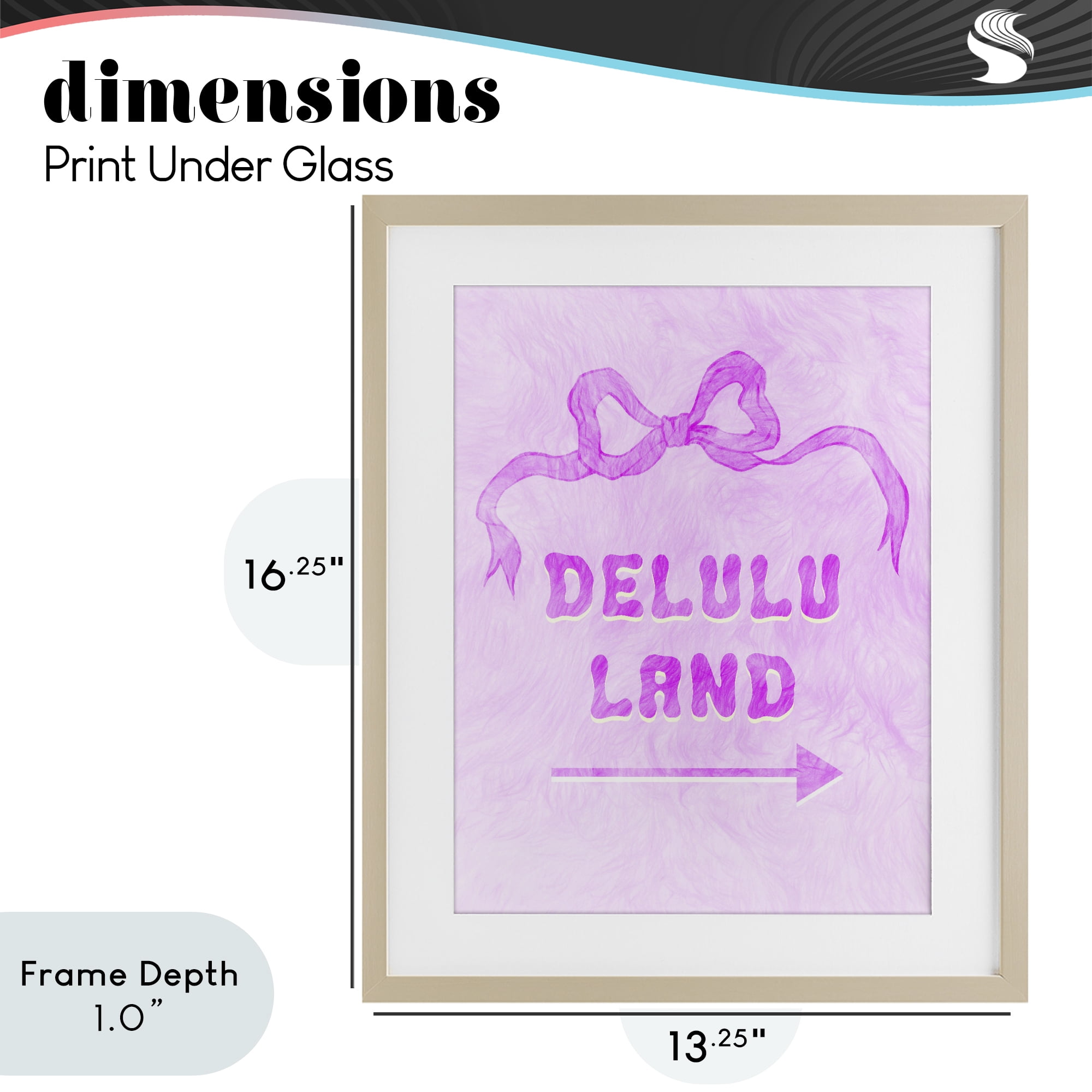Stupell Industries Delulu Land Feminine Ribbon Birch Framed Print Under Glass, design by Ziwei Li