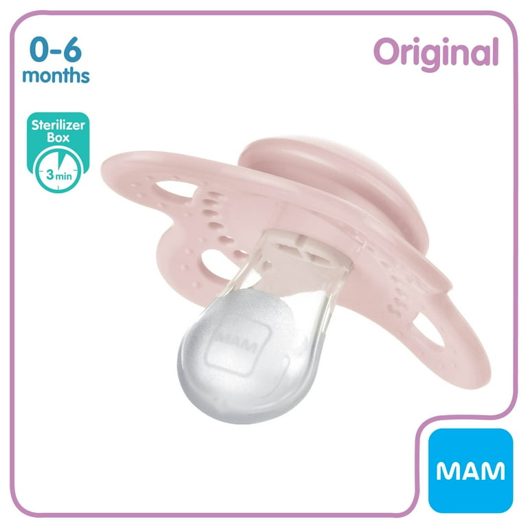 ♡mam♡ MAM Original Matte Deco Pacifier, 0-6 Months, Girl, 2 Pack
