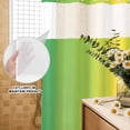 thumbnail image 3 of No Hook Shower Curtain, Green Yellow Omvre Striped Shower Curtains for Bathroom with See Through Top Window, Color Vertical Stripe Waterproof & Washable Bath Curtain 66"x72", 3 of 9