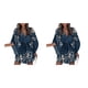thumbnail image 2 of Vestido corto Minnieouse con cordones para Mujer Manga con Cuello en V Profundo, 2 of 6