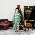 thumbnail image 4 of Matching Family Pajamas Sets Matching Family Pajamas Set Green White Striped Christmas 2 Piece Sleepwear Cozy Long Sleeve Lounge for Men for Holiday, 4 of 8