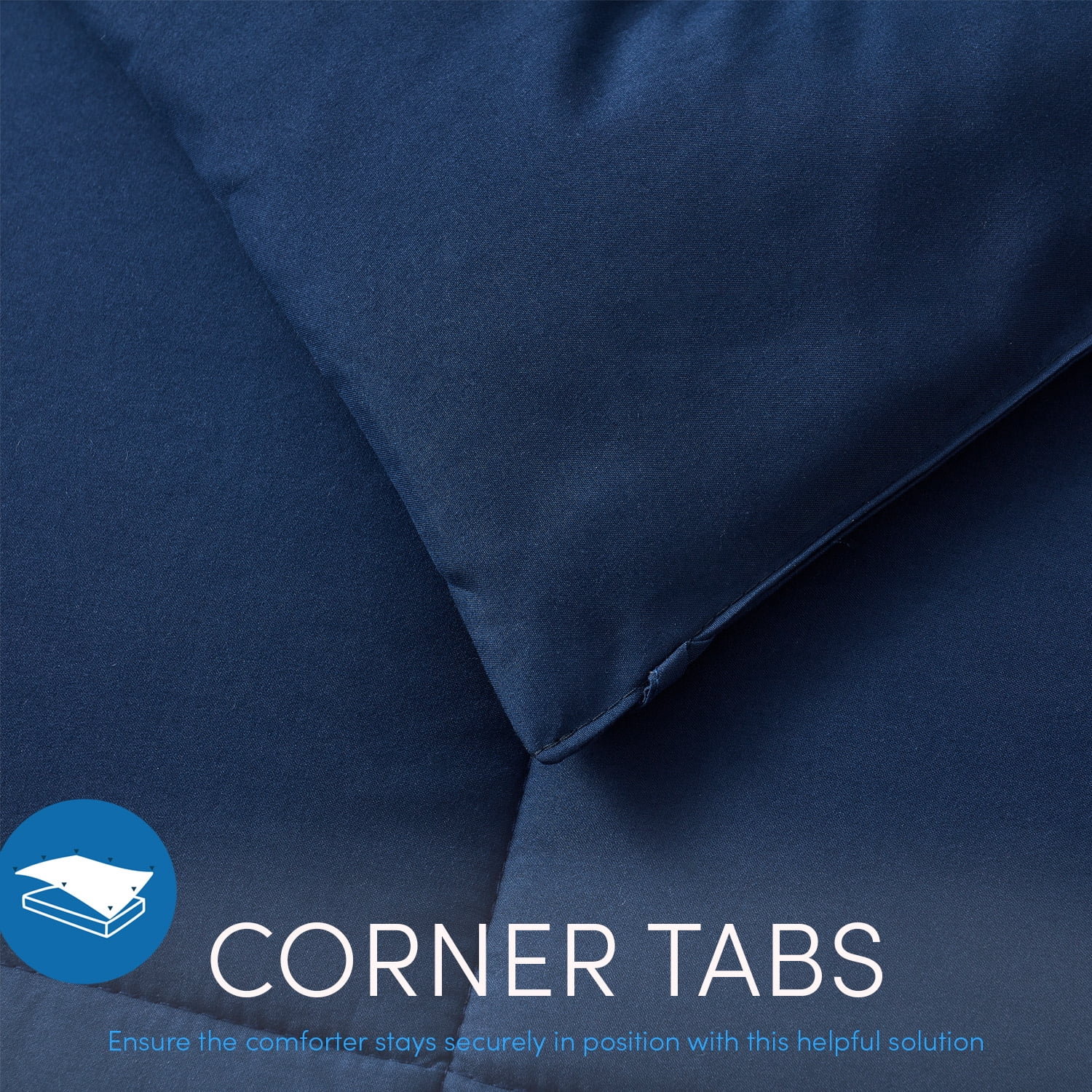 Nestl Queen Comforter, Quilted Down Alternative Bedding Duvet Insert, Navy