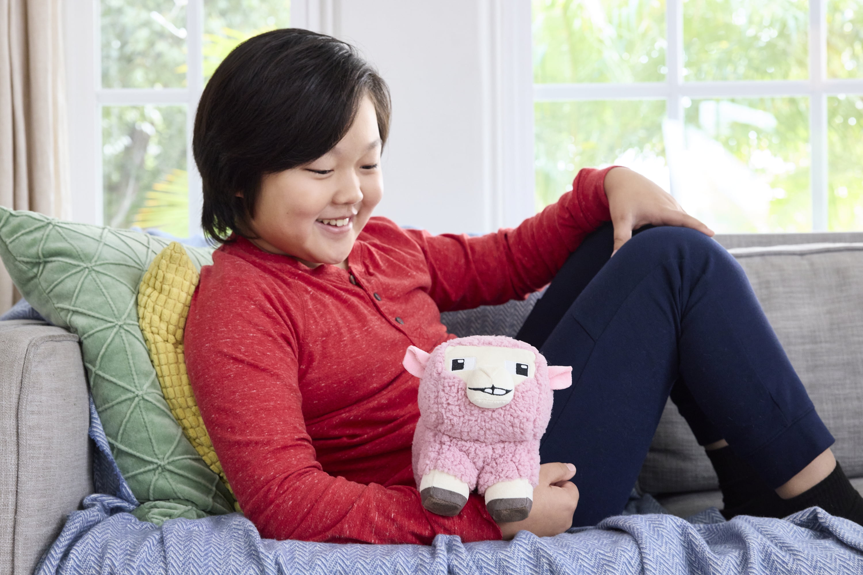 Minecraft Pink Sheep Plush Toy, 8-inch Collectible Soft Doll Inspired by A Minecraft Movie