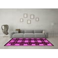 thumbnail image 3 of Ahgly Company Machine Washable Indoor Square Abstract Pink Modern Area Rugs, 6' Square, 3 of 4