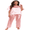 Light Pink, variant on LYMAYTER Women Satin Pajamas Suit Short Sleeve Shirt with Long Pants Sets for S-2XL Soft Loungewear