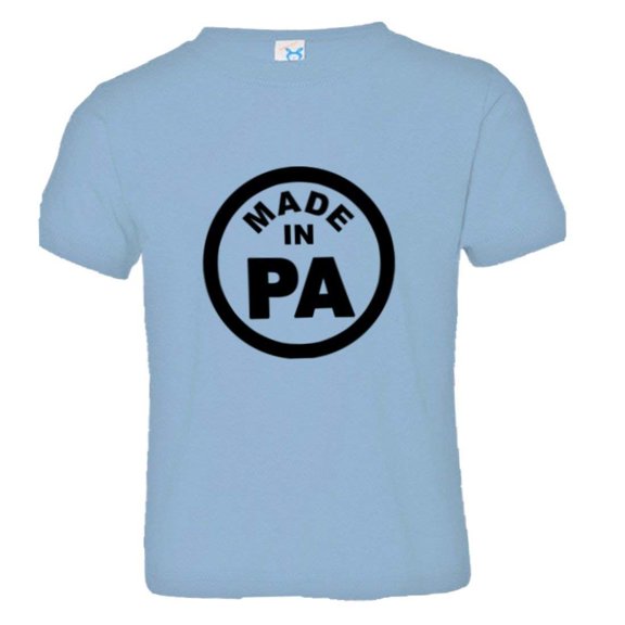 PleaseMeTees™ Toddler From Born Made In Pennsylvania PA Logo Label HQ Tee
