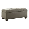 thumbnail image 1 of HomePop Banc de Rangement Traditionnel en Tissu Capitonné Grand Format en Gris Texturé, 1 of 13