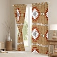 thumbnail image 3 of Homewish Brown Aztec Black Out Curtains, Bohemian Geometric Curtains Pack of 2 (42x63 Each), Rustic Lodge Cabin Farmhouse Bedroom Curtains, Luxurious Home Decor, 3 of 6