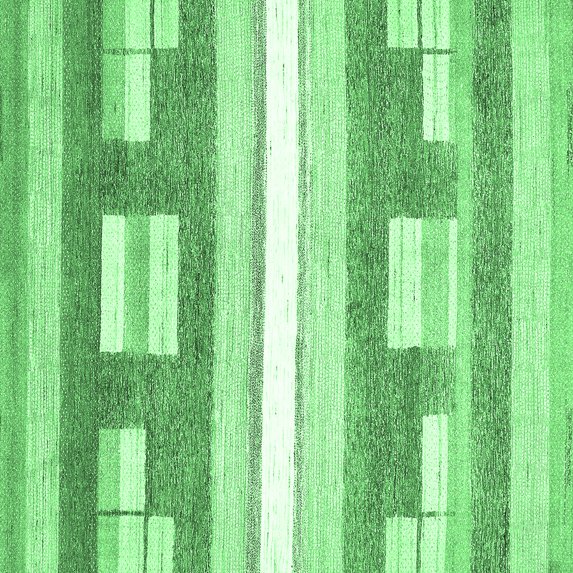 Ahgly Company Indoor Square Abstract Emerald Green Modern Area Rugs, 8' Square