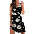 thumbnail image 2 of GaThRRgYP Womens Dresses Plus Size,Womens Fashion Casual Round-Neck Vintage Sleeveless Print Dresses Black M, 2 of 5