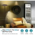 thumbnail image 4 of Outon LED Torchiere Floor Lamp with Reading Side Light, 4 Color Temperature Black Metal Standing Light for Living Room, 4 of 7