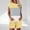 Yellow women's color block shorts set a1, variant on Cagogo Women's Color Block 2 Piece Shorts Set Casual Summer Cruise Outfits Loose Round Neck T-Shirt with Pocket Comfy Elastic Waist Pants Matching Lounge Sets Tracksuits Travel Airport Outfit