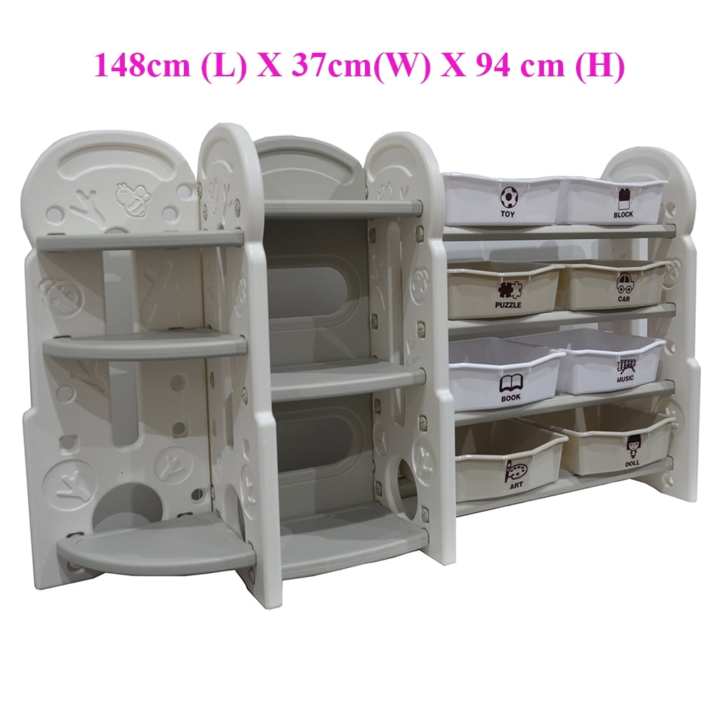 New Toy Storage Organizer For Kids Collection Deluxe Plastic Toy Storage Organizer For Kids Collection Deluxe Plastic Bookshelf With 8 Bins White