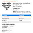 thumbnail image 2 of Front Brake Pad Set - Compatible with 2015 - 2020 Audi A3 2016 2017 2018 2019, 2 of 2