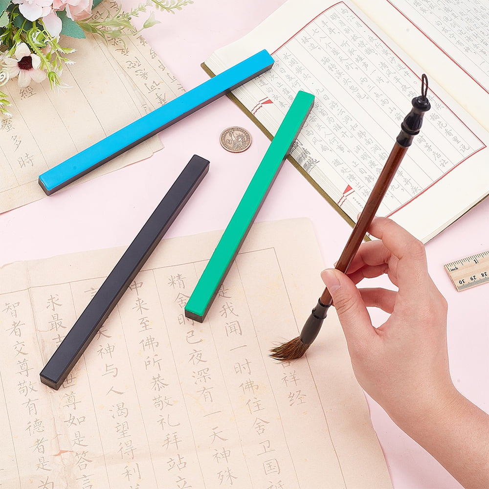 1set 3pcs 3 colors ABS Plastic with Iron Paper Weight Calligraphy Supplies Rectangle Mixed color 228x14.5x14mm 1pc/color