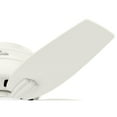 thumbnail image 3 of Hunter 42 inch Indoor Ceiling Fan with LED Light - White Ceiling Fan with Pull Chain, For Bedroom or Living Room, Low Profile Mount, No Remote, 5 Blades, Includes Bulbs - Newsome 51080, Fresh White, 3 of 16