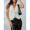 thumbnail image 5 of Michellecmm  Women's Knitted Vest Solid Color V-Neck Button Down Waistcoat, 5 of 9