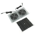 15W Solar Panel Powered Fan Efficient Solar Powered Dual Fan Kits for