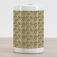 thumbnail image 2 of Abstract Ceramic Toothbrush Holder, Monochrome Swirly Entangled Lines on Mottled Earth Tone Background Retro Art, Decorative Versatile Countertop for Bathroom, 4.5" X 2.7", Multicolor, 2 of 4