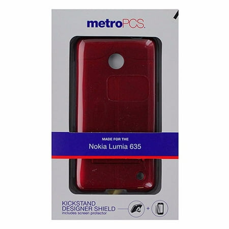 Metro PCS Dual Layer Kickstand Shield Case for Nokia Lumia 635 - Matte Red (Best Metro Pcs Phone For The Money)