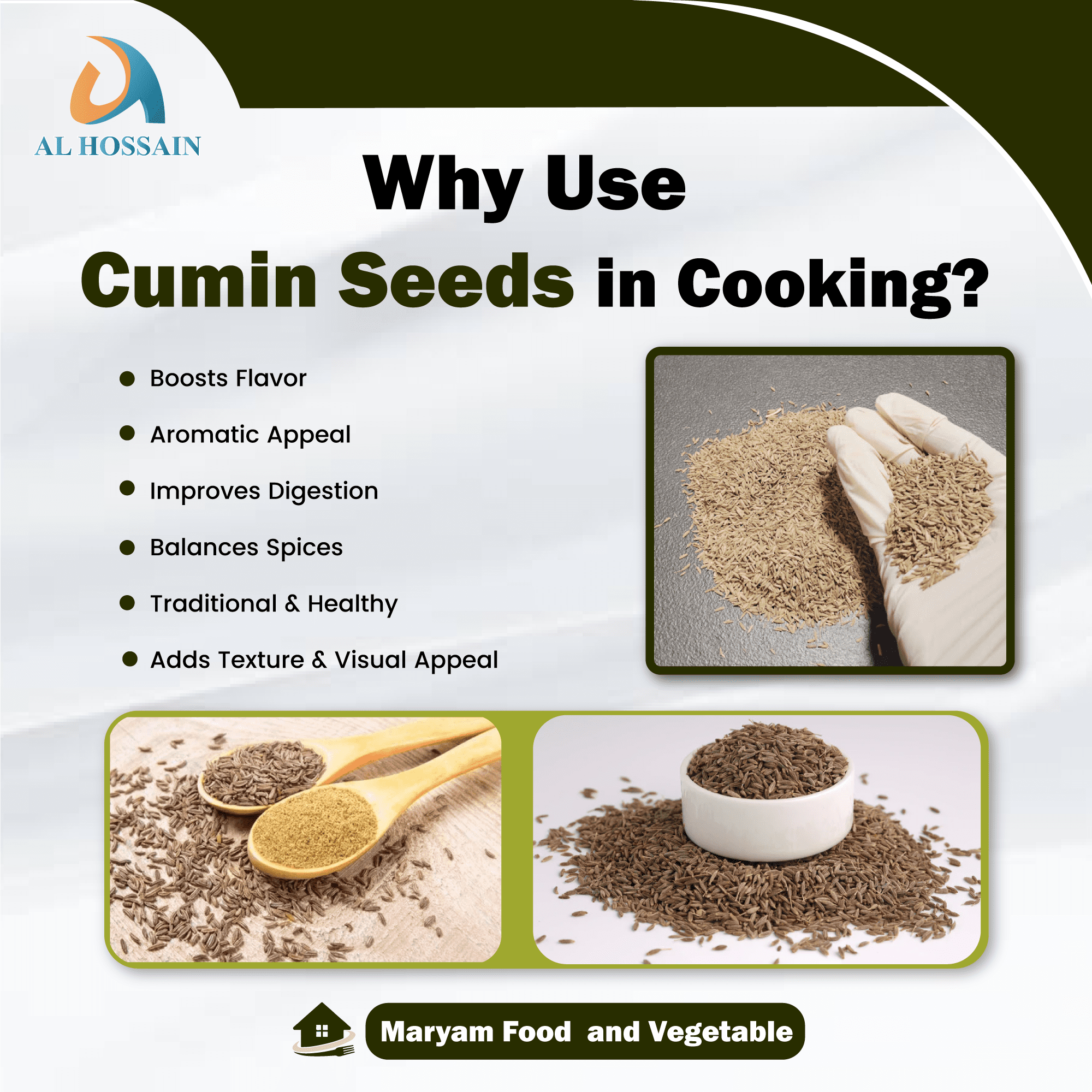 Al Hossain Guatemalan Cumin Seeds 5kg bulk (176 oz / 11 LB) Bold, Earthy Flavor for Cooking, Curry, Seasoning & Spice Blends | Non-GMO, Gluten-Free, Vegan