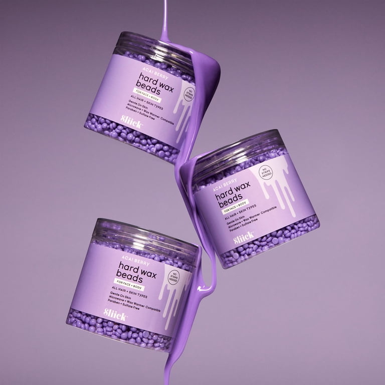 Sliick Acai Berry Hard Wax Beads Kit For At Home Face and Body