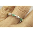 thumbnail image 2 of HeartsAndYou 2ct Marquise Cut Natural Emerald Moissanite Stackable Band 14k SOLID White Gold, 2 of 9